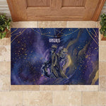 Onuris Rubber Doormat Cosmic Warrior Egyptian God Eye of Horus Spears Starry Night