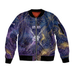 Onuris Sleeve Zip Bomber Jacket Cosmic Warrior Egyptian God Eye of Horus Spears Starry Night