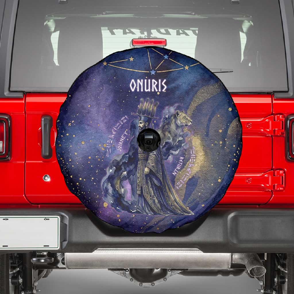 Onuris Spare Tire Cover Cosmic Warrior Egyptian God Eye of Horus Spears Starry Night