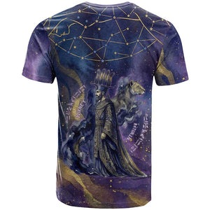 Onuris T shirt Cosmic Warrior Egyptian God Eye of Horus Spears Starry Night