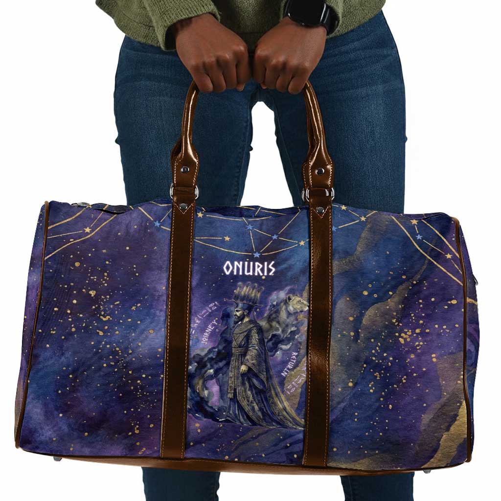 Onuris Travel Bag Cosmic Warrior Egyptian God Eye of Horus Spears Starry Night