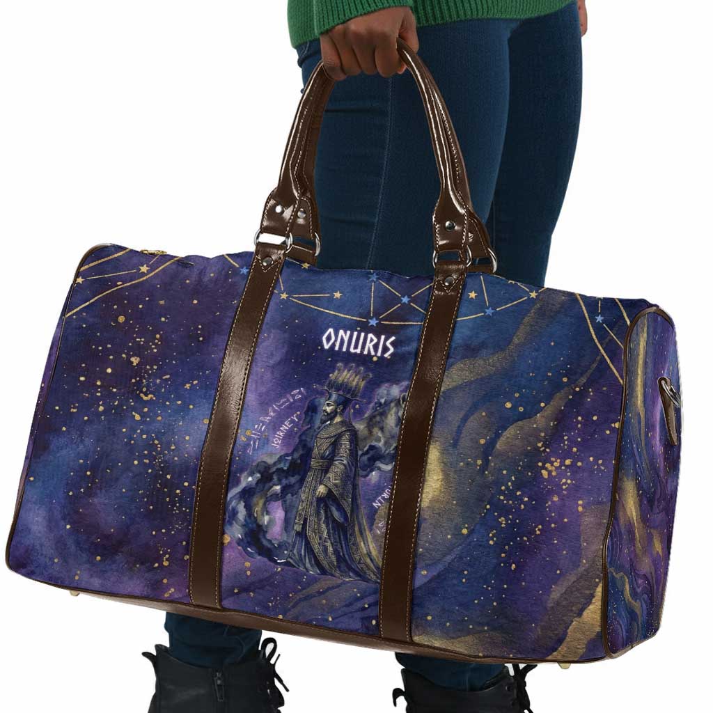 Onuris Travel Bag Cosmic Warrior Egyptian God Eye of Horus Spears Starry Night