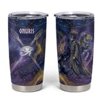 Onuris Tumbler Cup Cosmic Warrior Egyptian God Eye of Horus Spears Starry Night