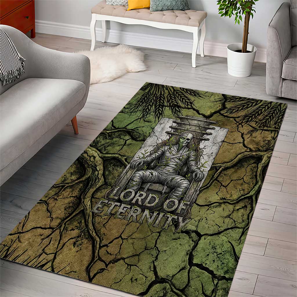 Osiris Area Rug Lord of Eternity Egyptian God Throne Mummy Staffs Ancient