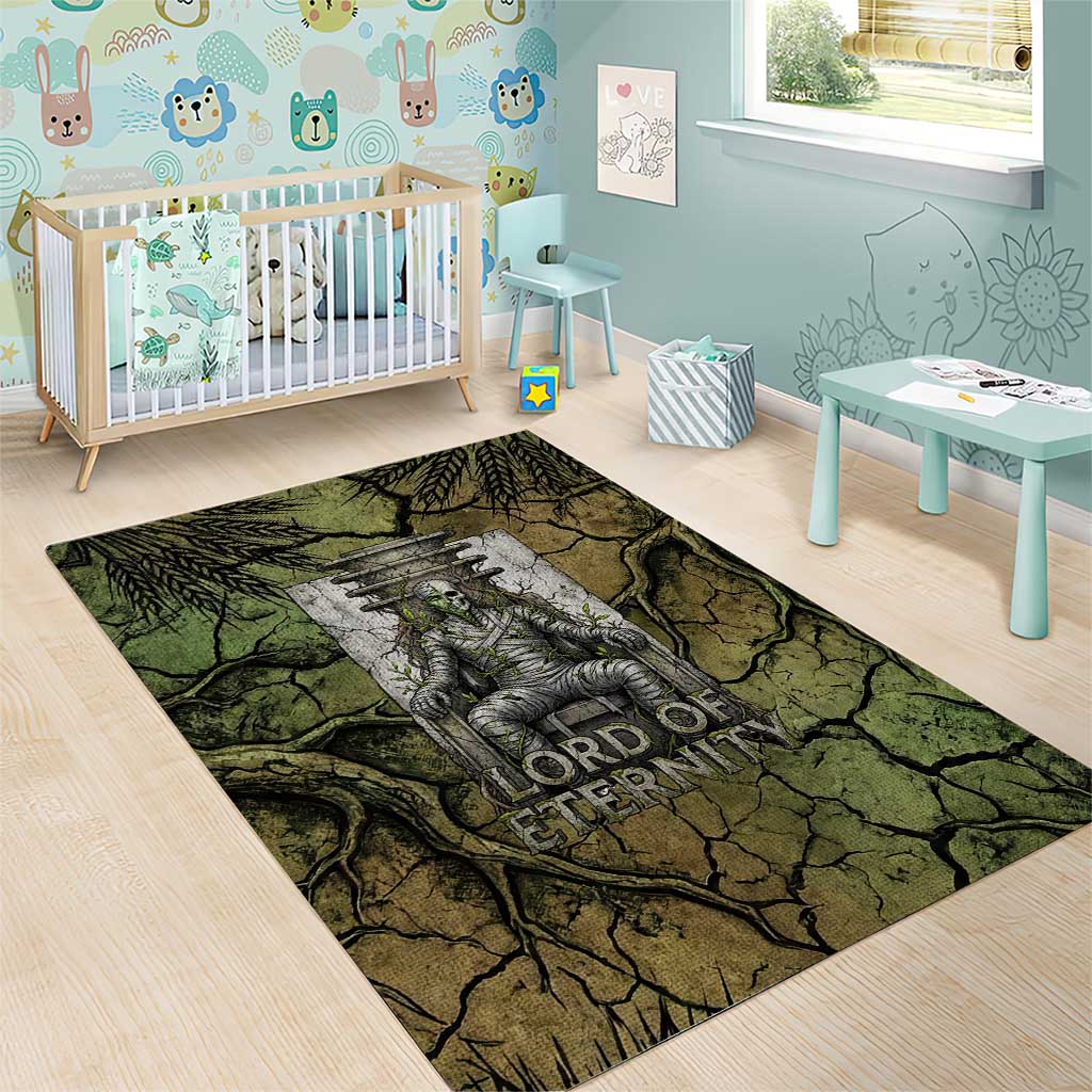 Osiris Area Rug Lord of Eternity Egyptian God Throne Mummy Staffs Ancient