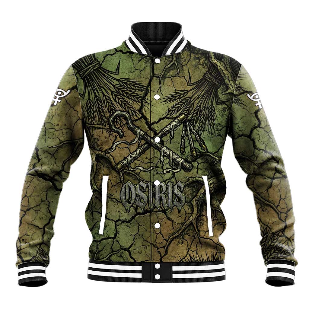 Osiris Baseball Jacket Lord of Eternity Egyptian God Throne Mummy Staffs Ancient