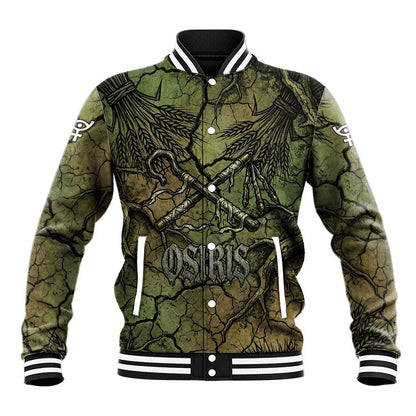 Osiris Baseball Jacket Lord of Eternity Egyptian God Throne Mummy Staffs Ancient
