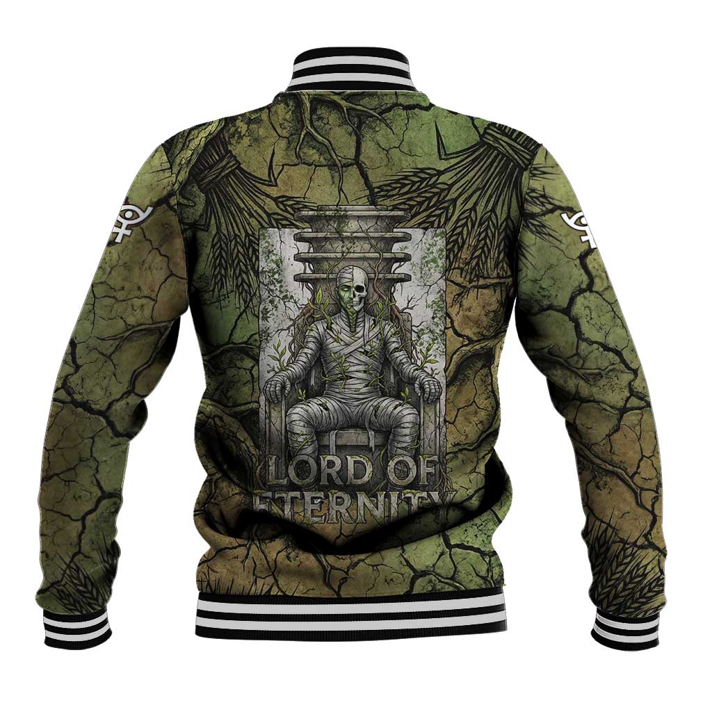 Osiris Baseball Jacket Lord of Eternity Egyptian God Throne Mummy Staffs Ancient