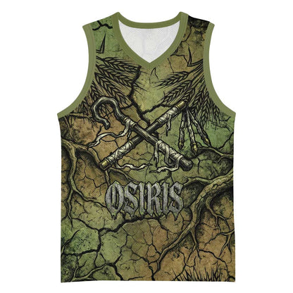 Osiris Basketball Jersey Lord of Eternity Egyptian God Throne Mummy Staffs Ancient