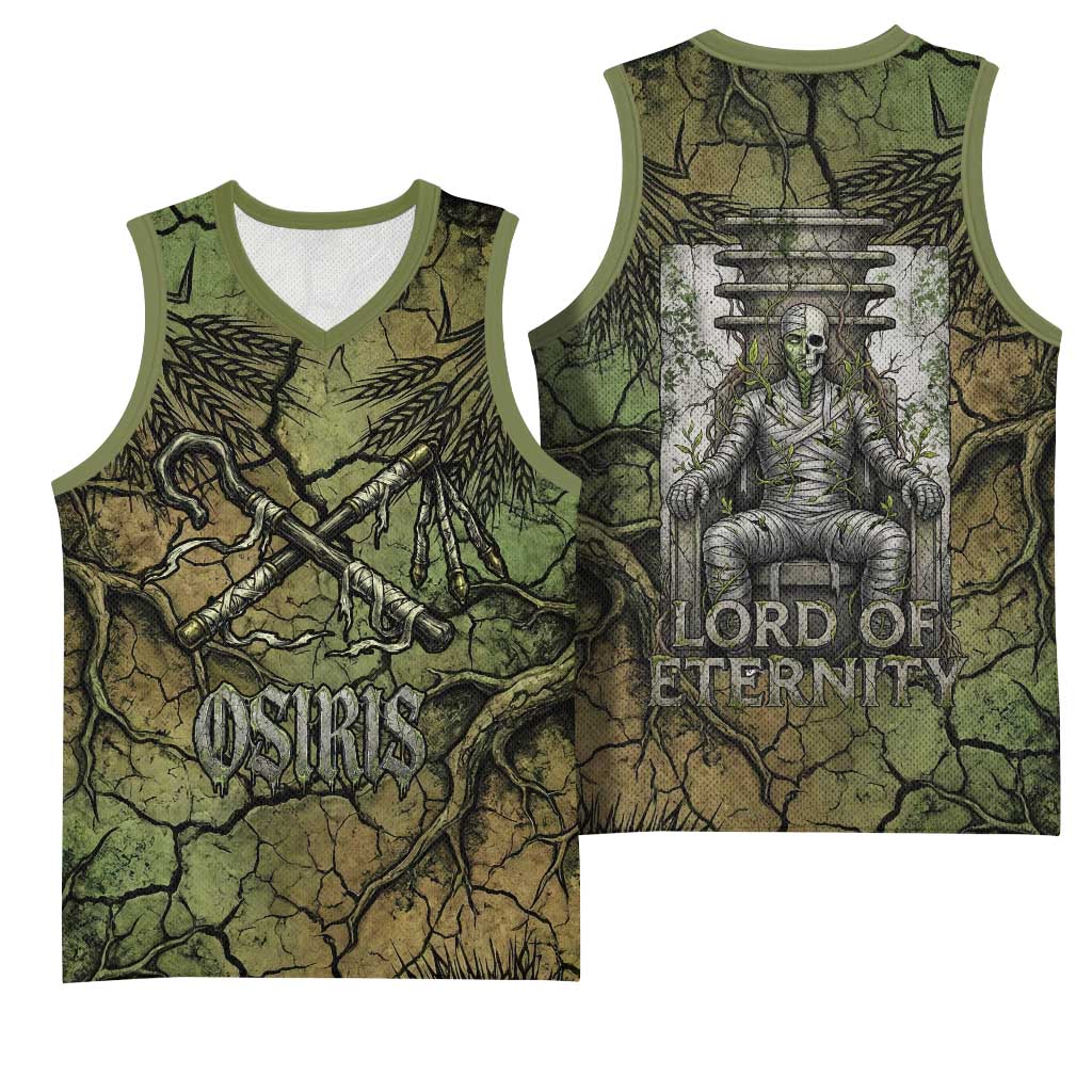 Osiris Basketball Jersey Lord of Eternity Egyptian God Throne Mummy Staffs Ancient