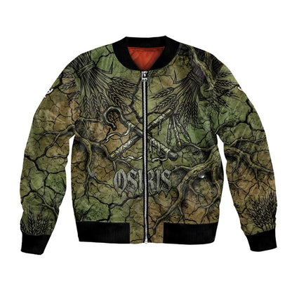 Osiris Bomber Jacket Lord of Eternity Egyptian God Throne Mummy Staffs Ancient