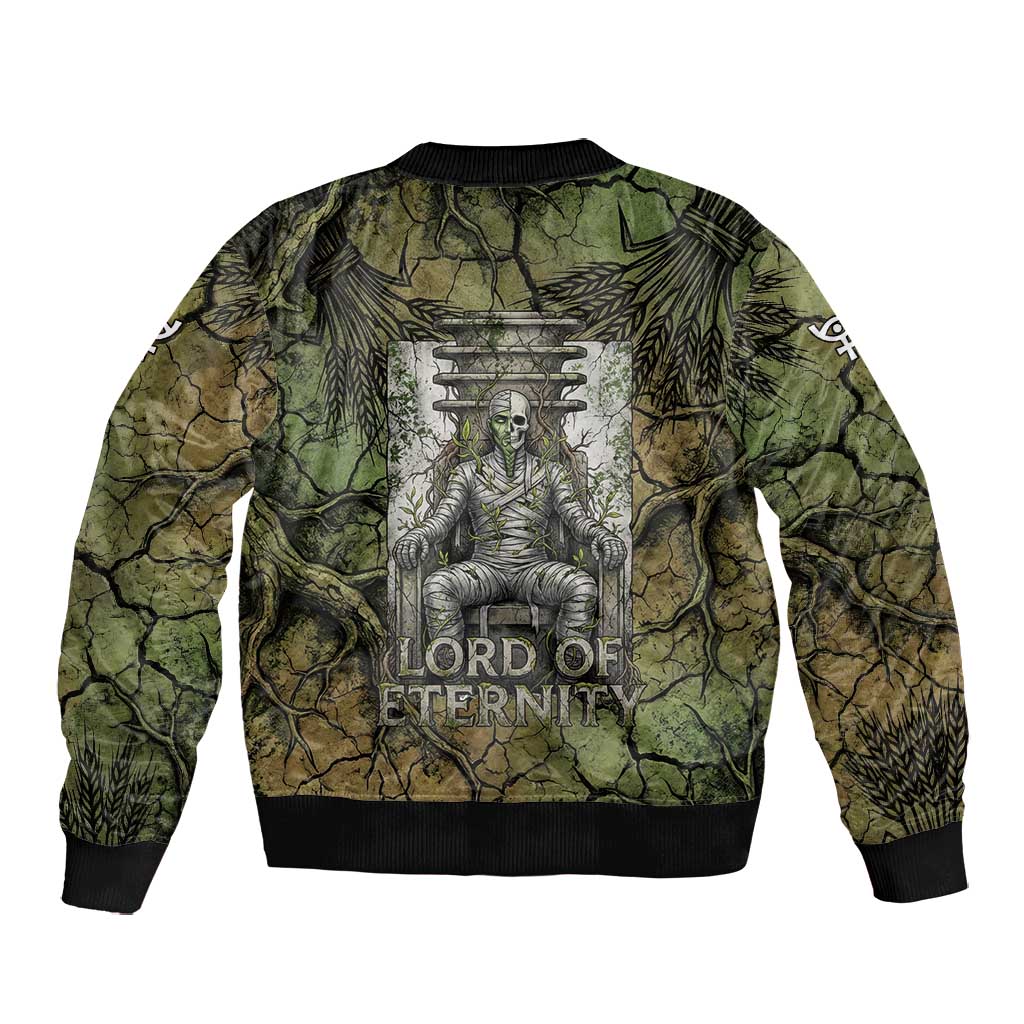 Osiris Bomber Jacket Lord of Eternity Egyptian God Throne Mummy Staffs Ancient