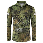 Osiris Button Sweatshirt Lord of Eternity Egyptian God Throne Mummy Staffs Ancient