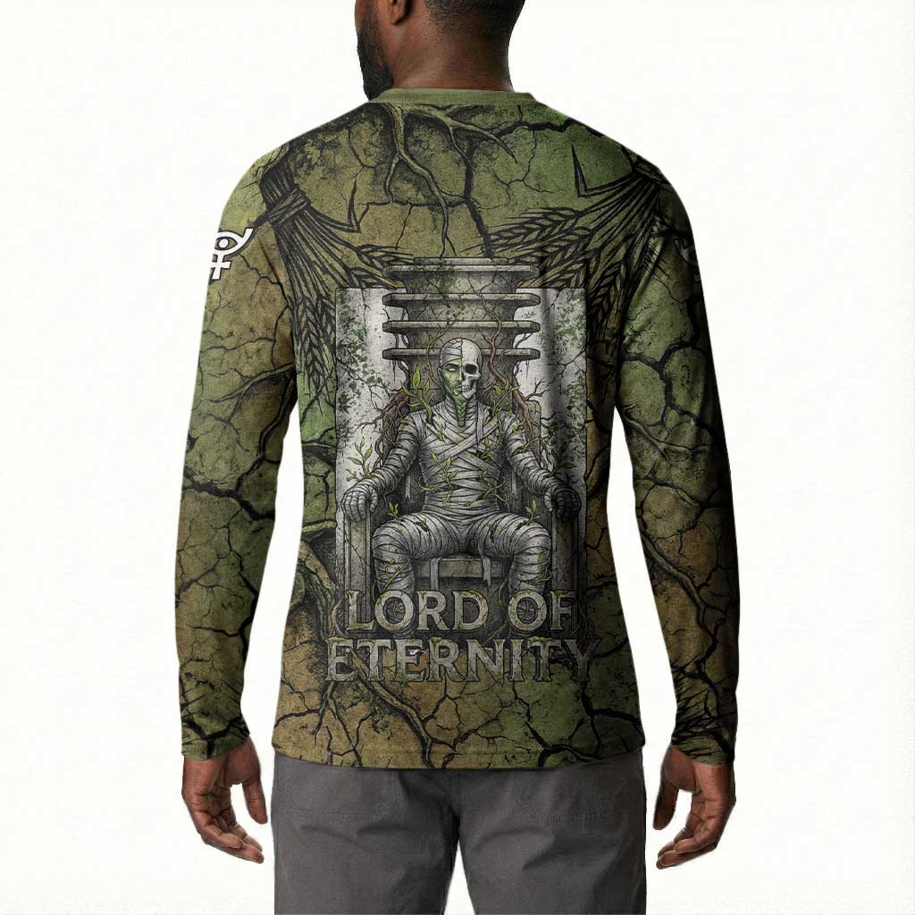 Osiris Button Sweatshirt Lord of Eternity Egyptian God Throne Mummy Staffs Ancient