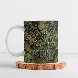 Osiris Ceramic Mug Lord of Eternity Egyptian God Throne Mummy Staffs Ancient