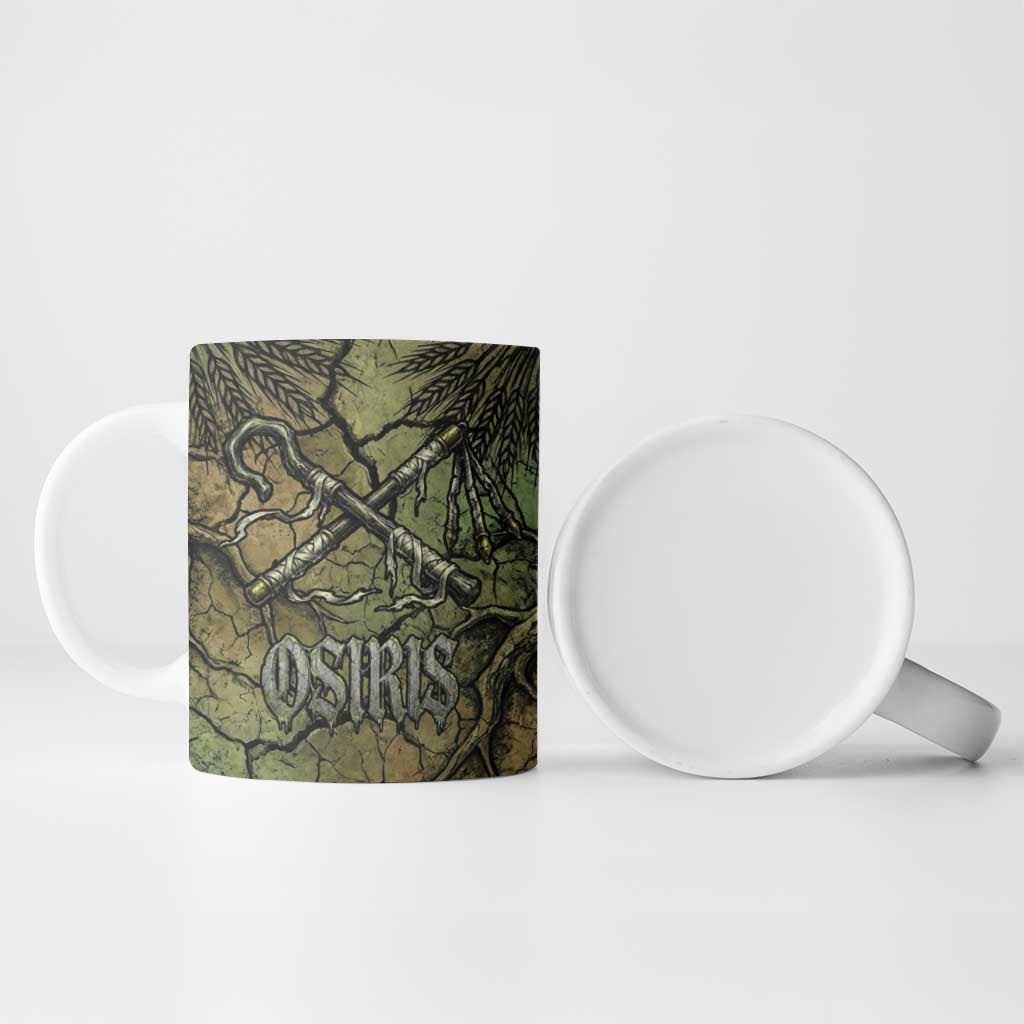 Osiris Ceramic Mug Lord of Eternity Egyptian God Throne Mummy Staffs Ancient