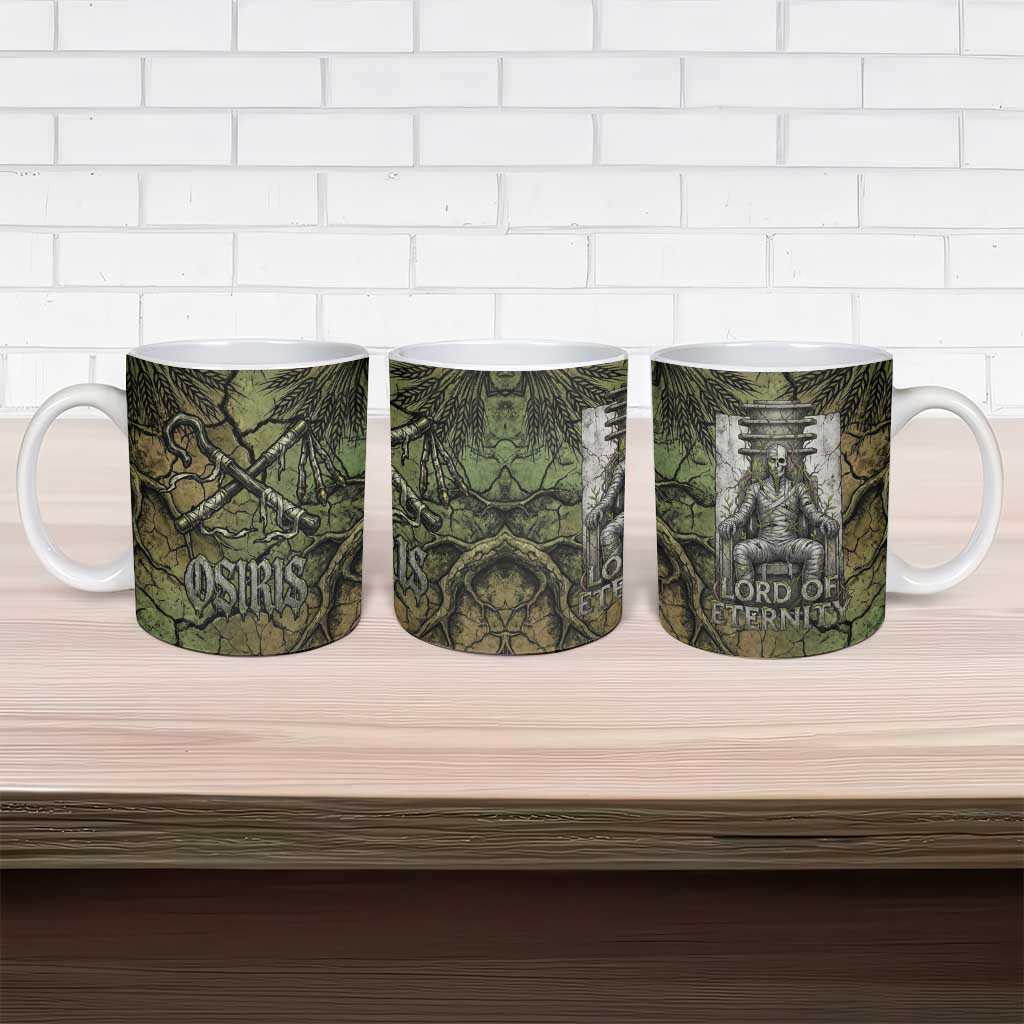 Osiris Ceramic Mug Lord of Eternity Egyptian God Throne Mummy Staffs Ancient