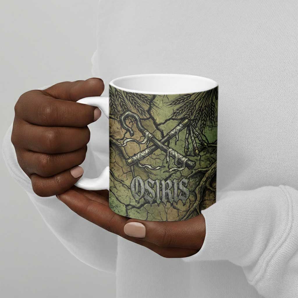 Osiris Ceramic Mug Lord of Eternity Egyptian God Throne Mummy Staffs Ancient
