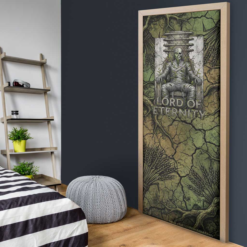 Osiris Door Cover Lord of Eternity Egyptian God Throne Mummy Staffs Ancient