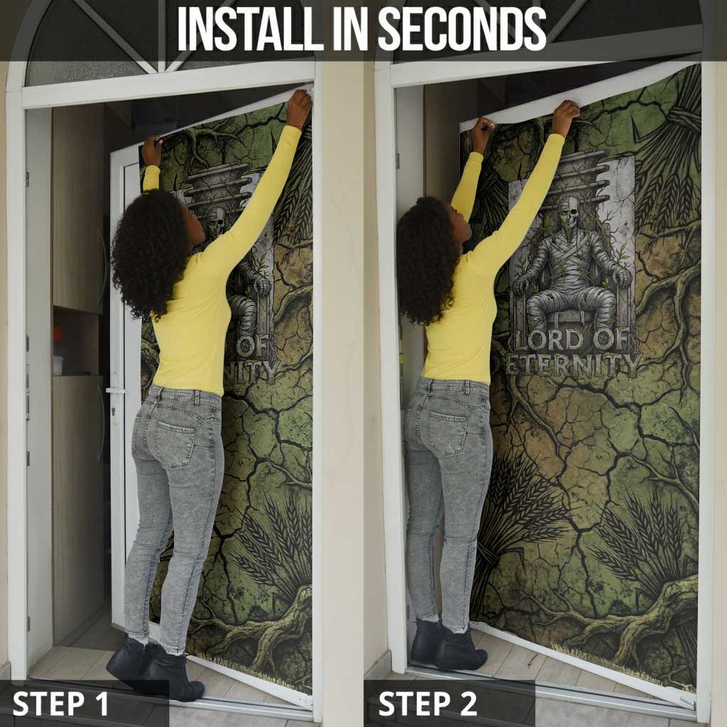 Osiris Door Cover Lord of Eternity Egyptian God Throne Mummy Staffs Ancient