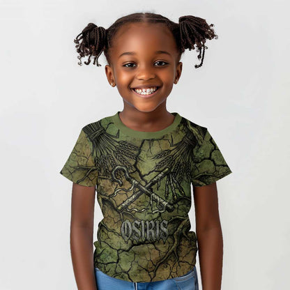 Osiris Kid T shirt Lord of Eternity Egyptian God Throne Mummy Staffs Ancient