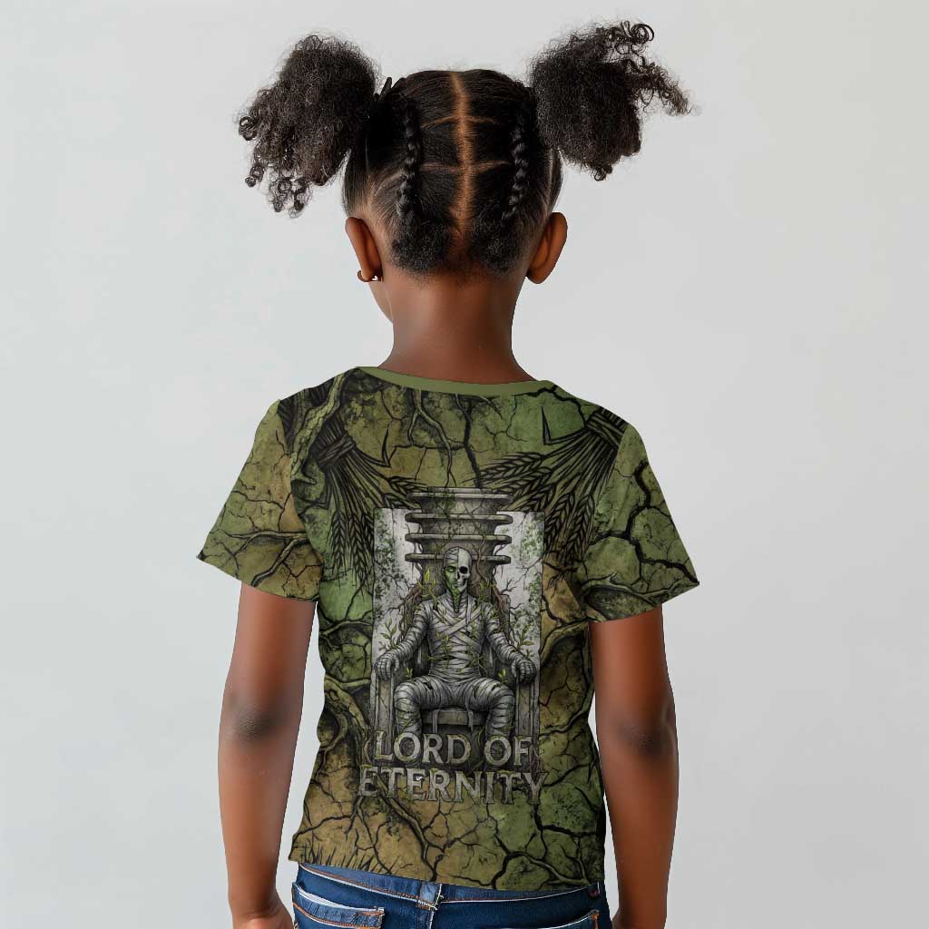 Osiris Kid T shirt Lord of Eternity Egyptian God Throne Mummy Staffs Ancient