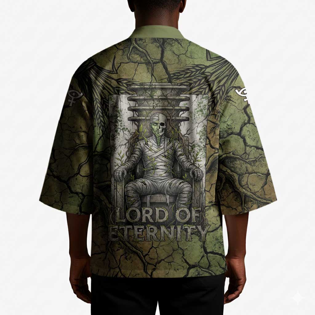 Osiris Kimono Lord of Eternity Egyptian God Throne Mummy Staffs Ancient