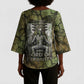 Osiris Kimono Sleeve Blouse Lord of Eternity Egyptian God Throne Mummy Staffs Ancient