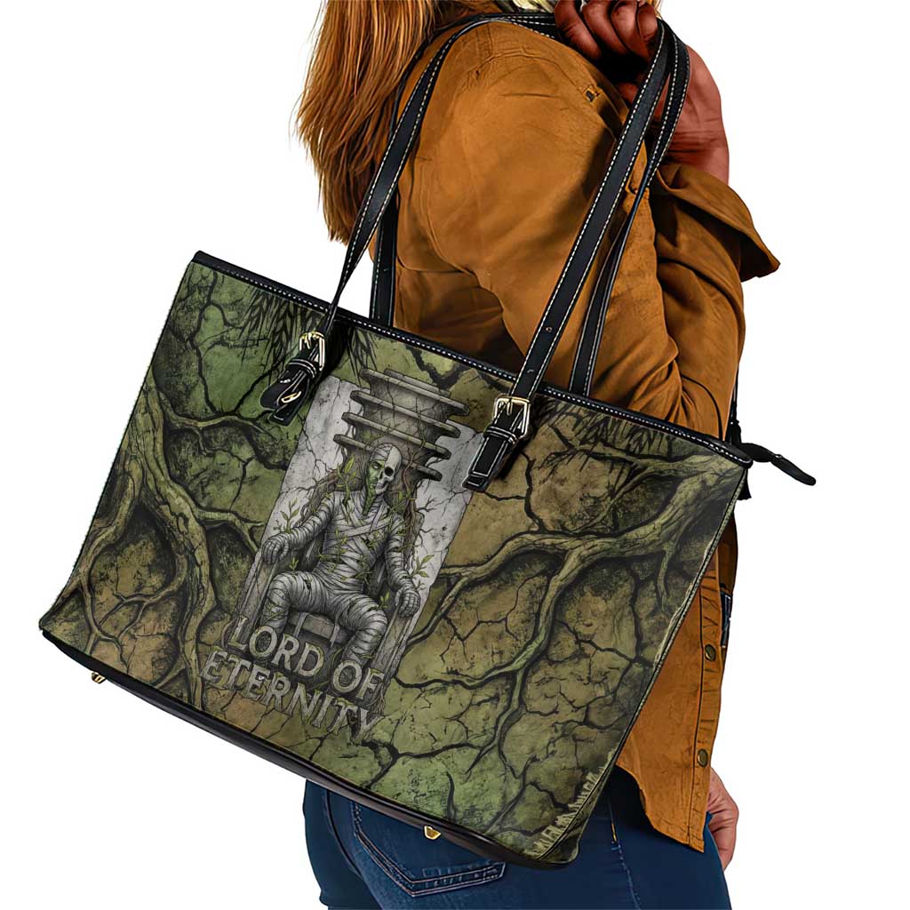 Osiris Leather Tote Bag Lord of Eternity Egyptian God Throne Mummy Staffs Ancient