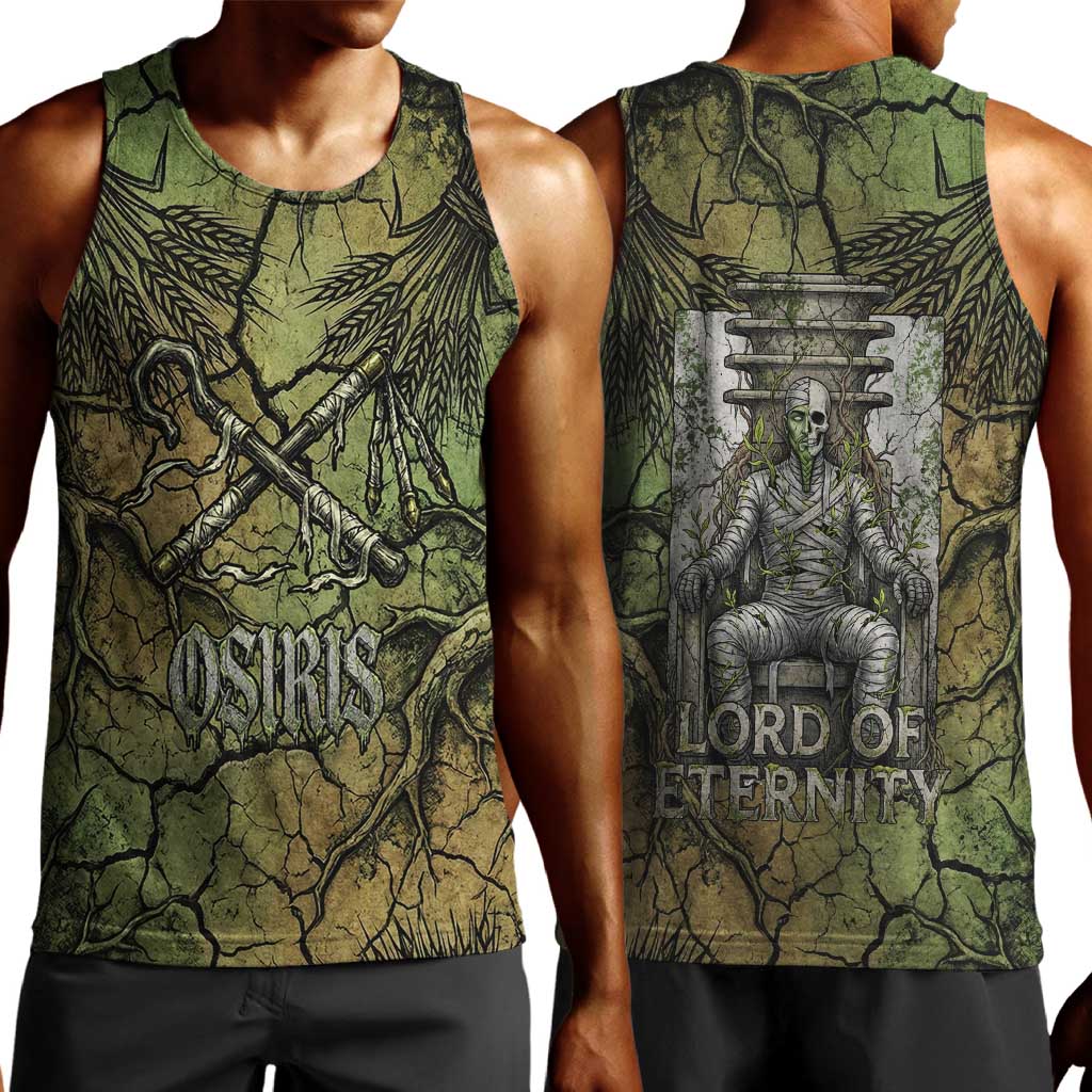 Osiris Men Tank Top Lord of Eternity Egyptian God Throne Mummy Staffs Ancient