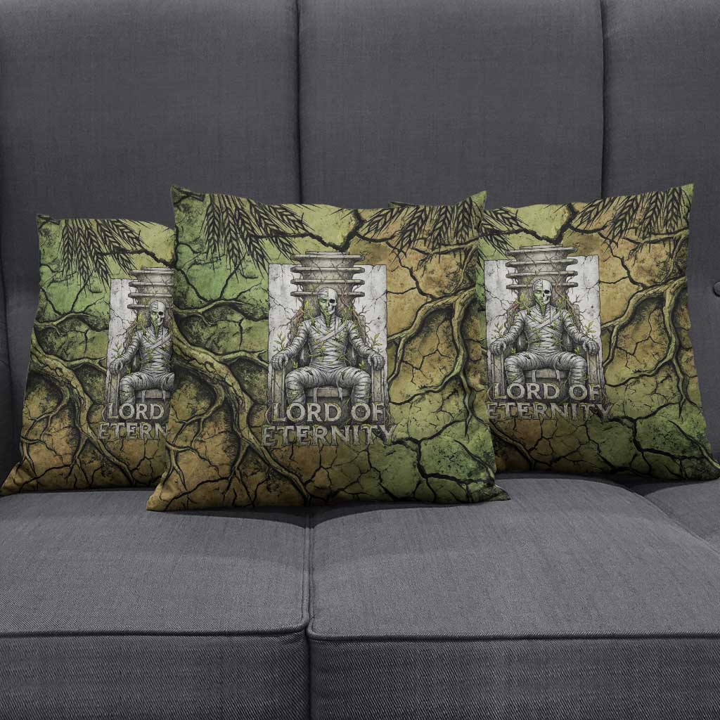 Osiris Pillow Cover Lord of Eternity Egyptian God Throne Mummy Staffs Ancient