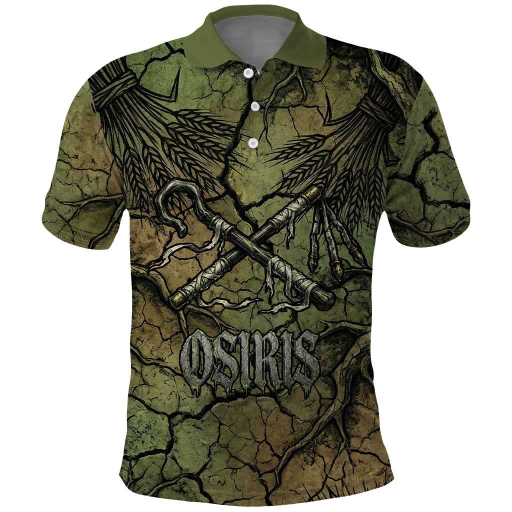 Osiris Polo Shirt Lord of Eternity Egyptian God Throne Mummy Staffs Ancient