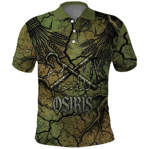 Osiris Polo Shirt Lord of Eternity Egyptian God Throne Mummy Staffs Ancient