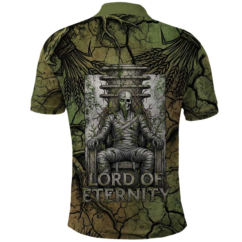 Osiris Polo Shirt Lord of Eternity Egyptian God Throne Mummy Staffs Ancient