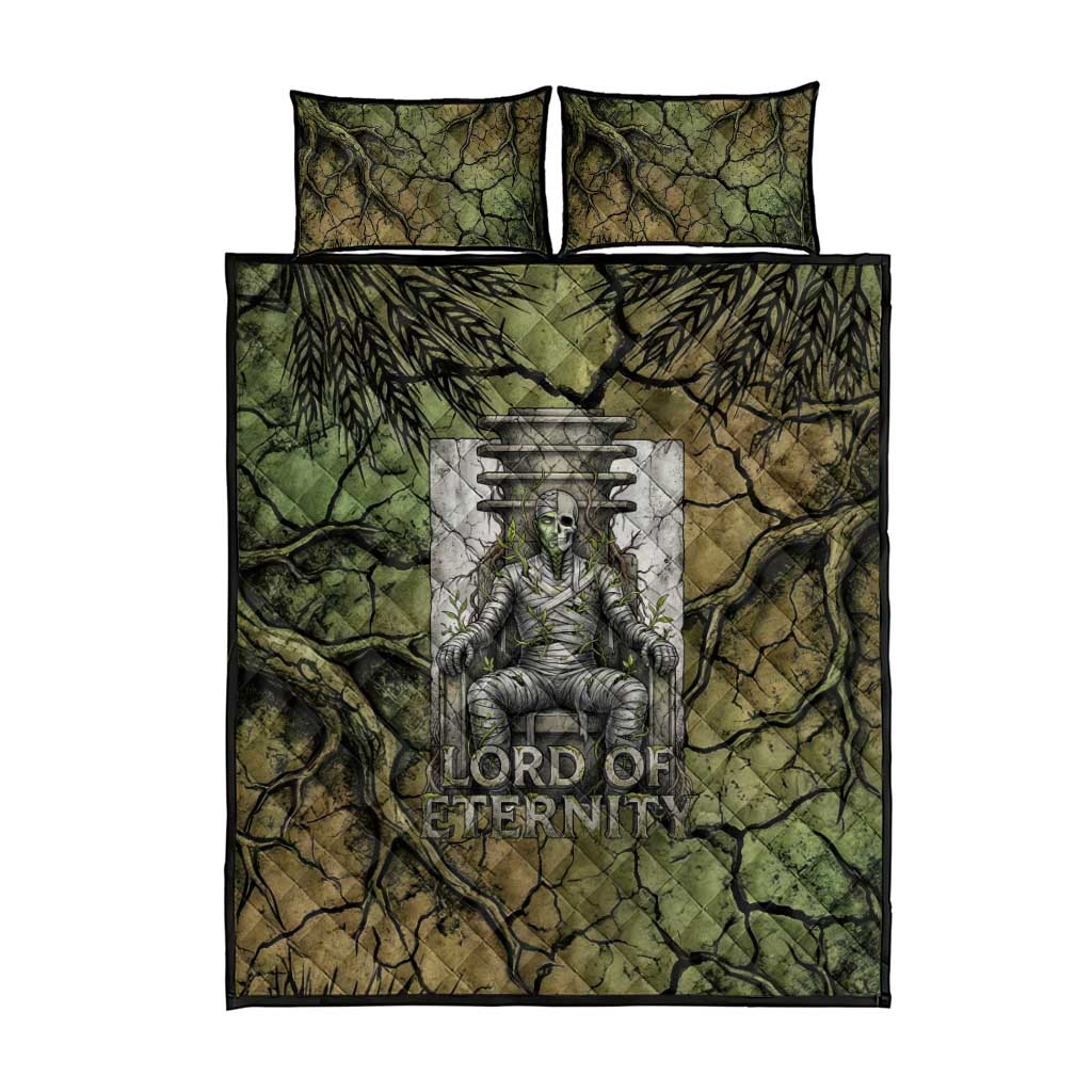 Osiris Quilt Bed Set Lord of Eternity Egyptian God Throne Mummy Staffs Ancient
