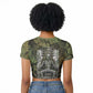Osiris Raglan Cropped T shirt Lord of Eternity Egyptian God Throne Mummy Staffs Ancient