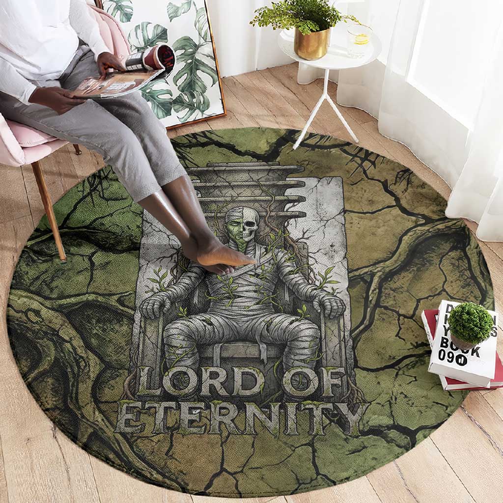 Osiris Round Carpet Lord of Eternity Egyptian God Throne Mummy Staffs Ancient