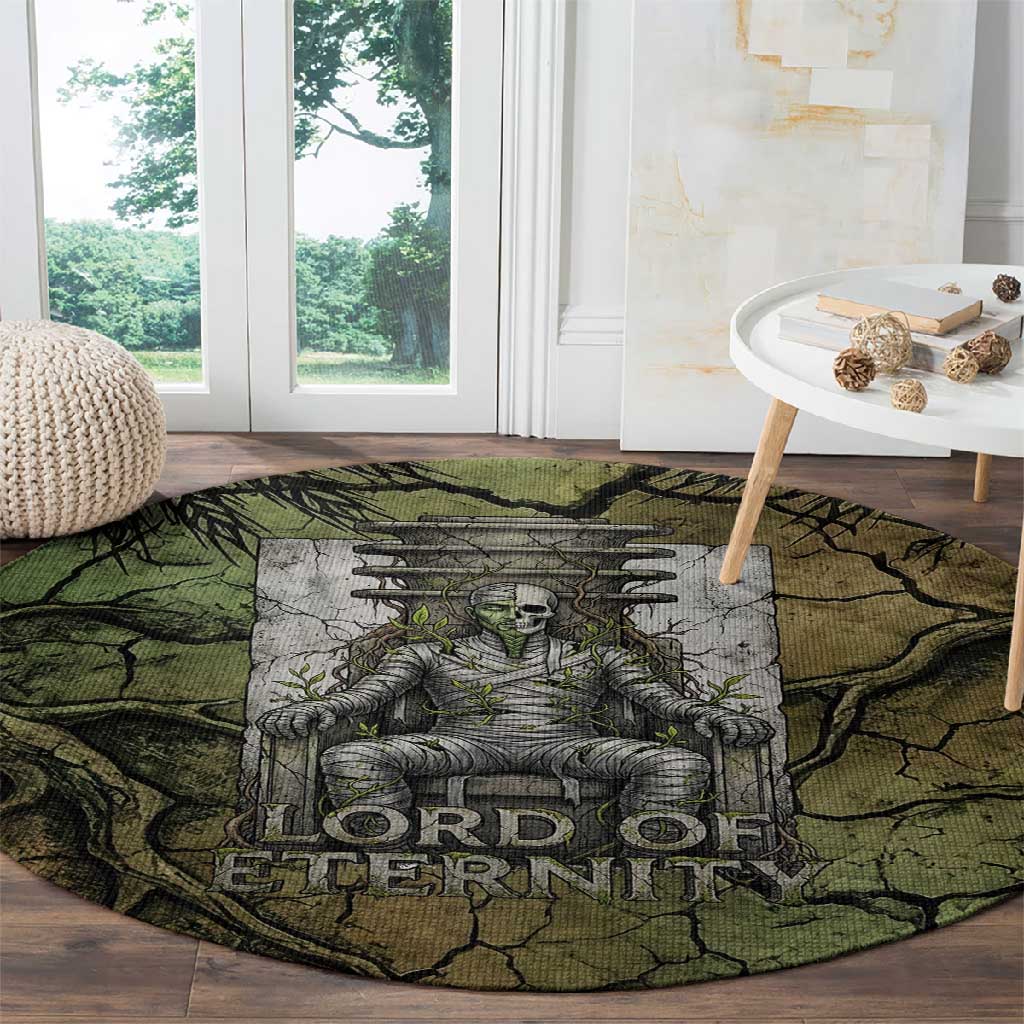 Osiris Round Carpet Lord of Eternity Egyptian God Throne Mummy Staffs Ancient