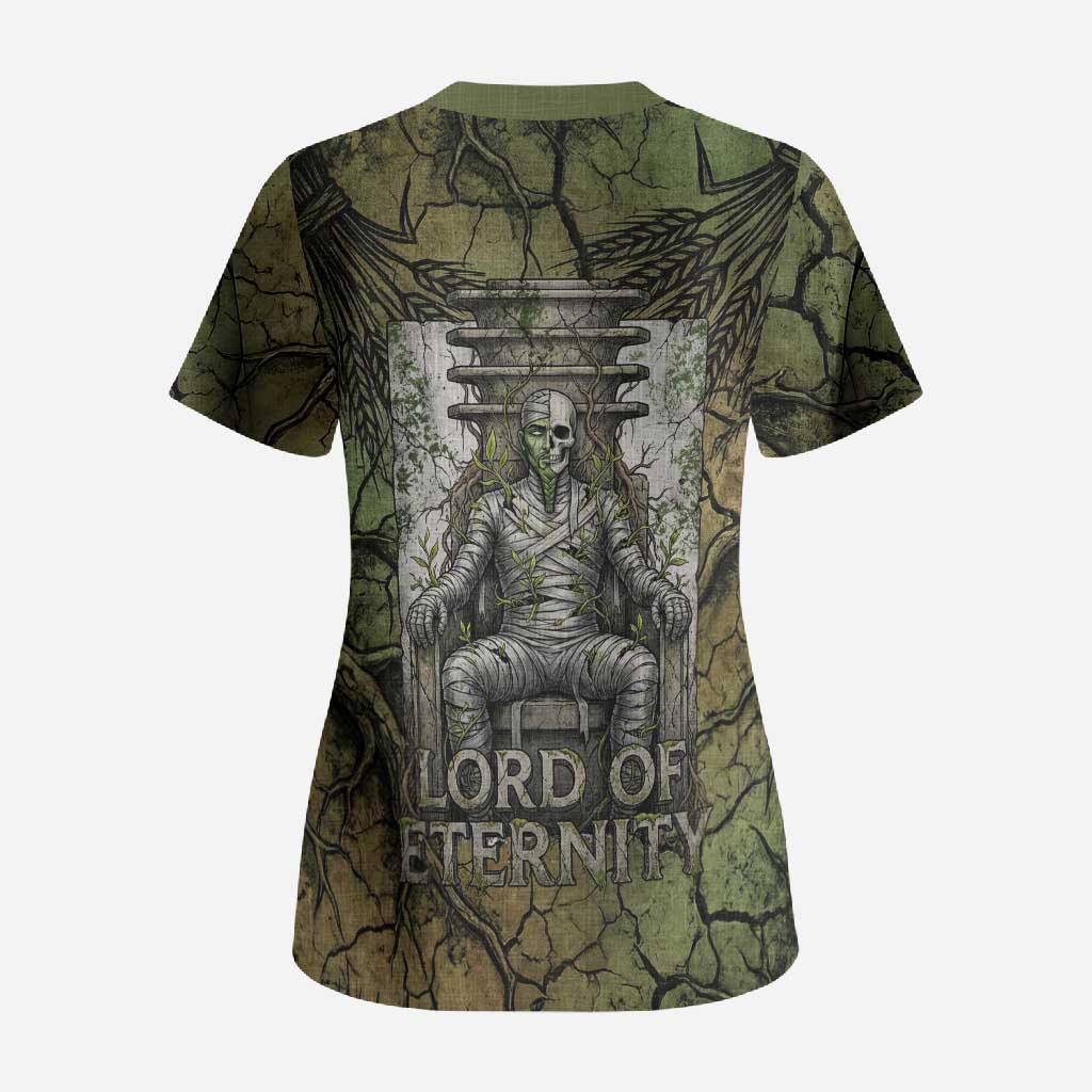 Osiris Scrub Top Lord of Eternity Egyptian God Throne Mummy Staffs Ancient
