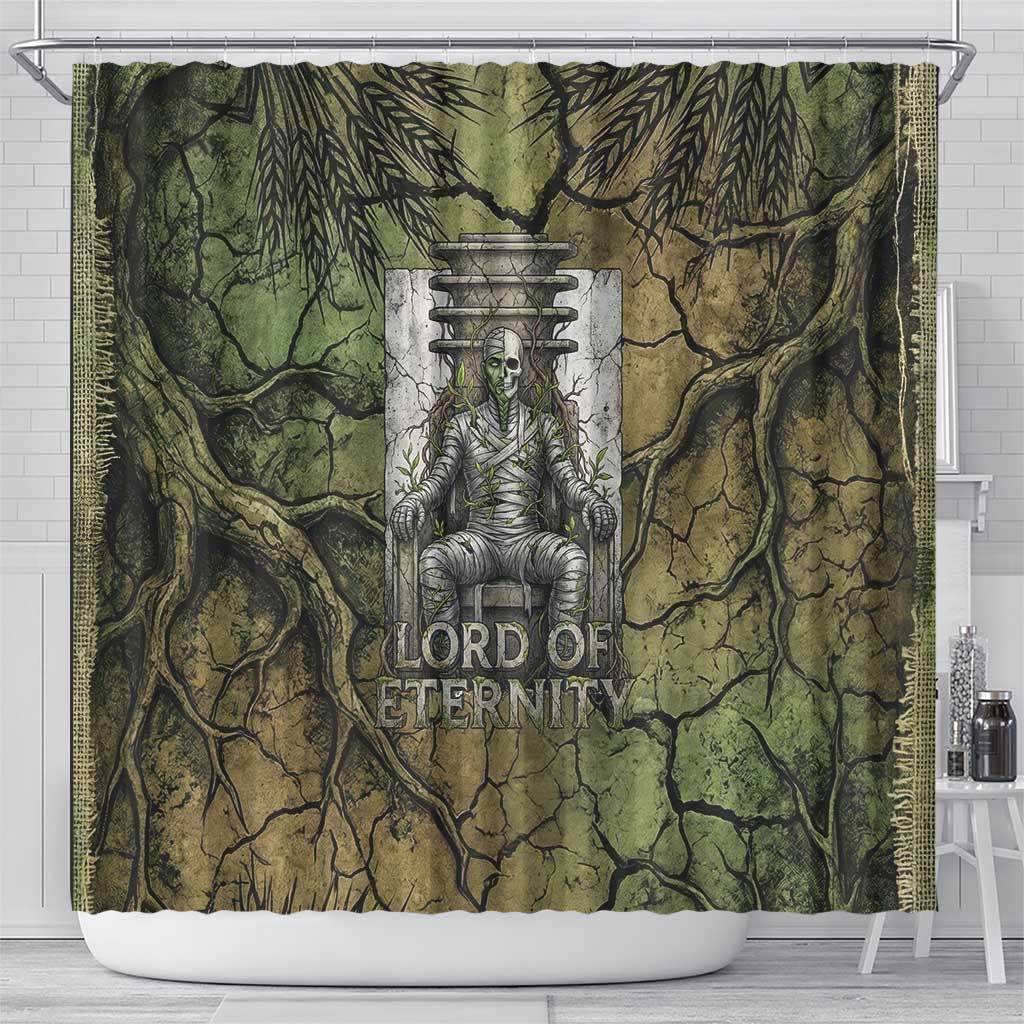 Osiris Shower Curtain Lord of Eternity Egyptian God Throne Mummy Staffs Ancient