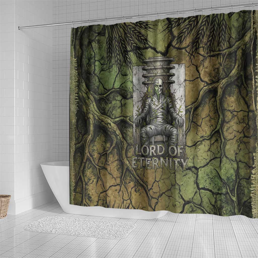 Osiris Shower Curtain Lord of Eternity Egyptian God Throne Mummy Staffs Ancient