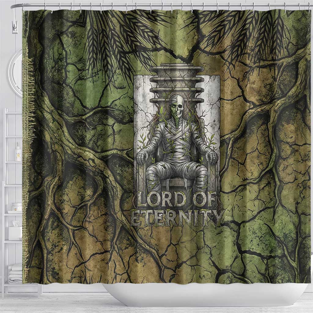 Osiris Shower Curtain Lord of Eternity Egyptian God Throne Mummy Staffs Ancient