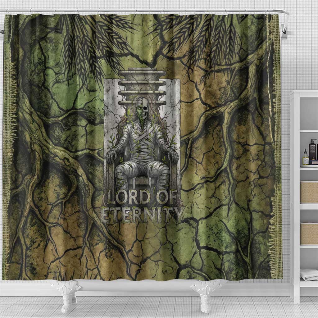 Osiris Shower Curtain Lord of Eternity Egyptian God Throne Mummy Staffs Ancient