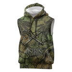 Osiris Sleeveless Hoodie Lord of Eternity Egyptian God Throne Mummy Staffs Ancient