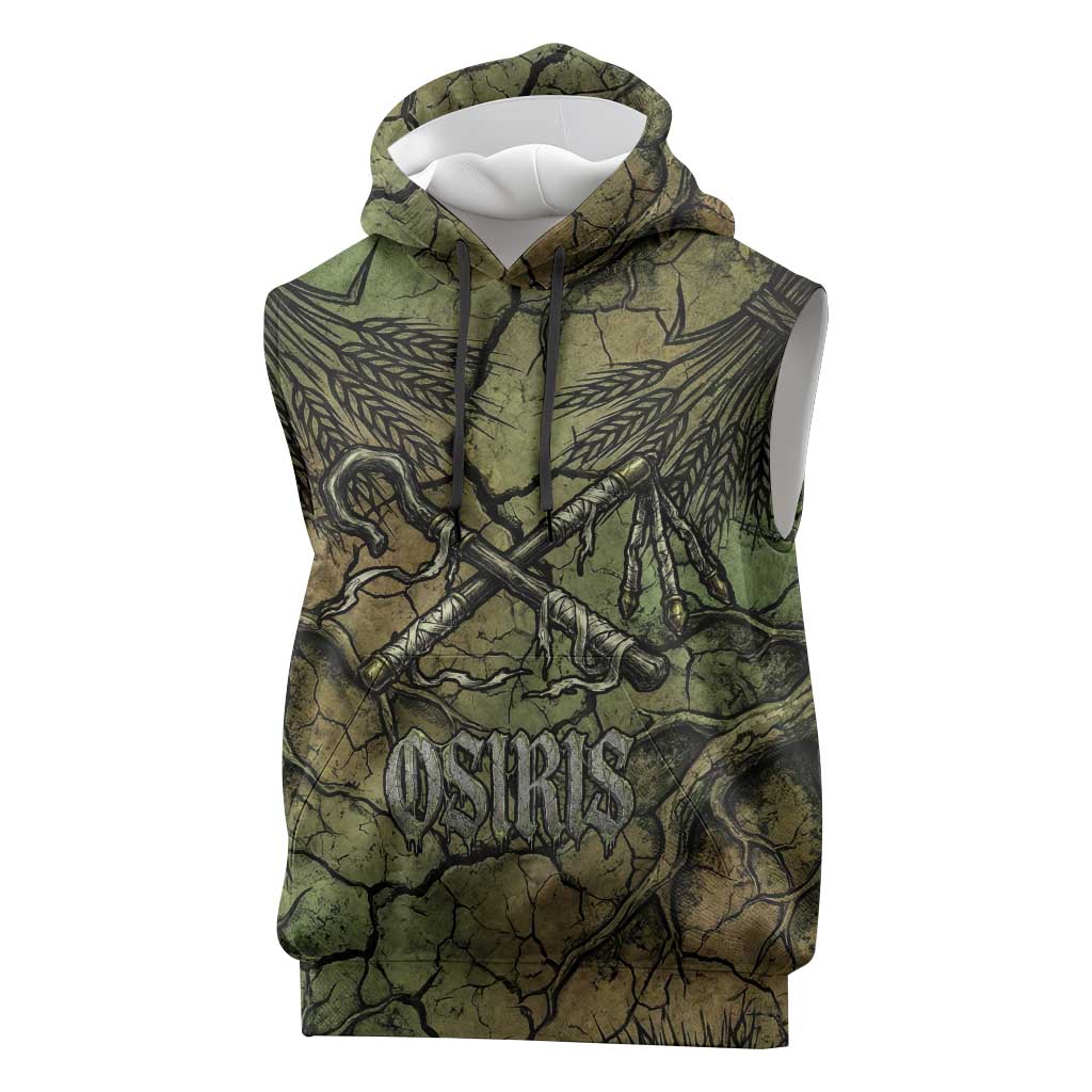 Osiris Sleeveless Hoodie Lord of Eternity Egyptian God Throne Mummy Staffs Ancient