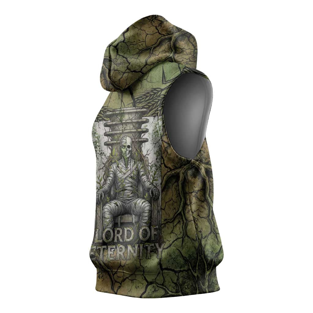 Osiris Sleeveless Hoodie Lord of Eternity Egyptian God Throne Mummy Staffs Ancient
