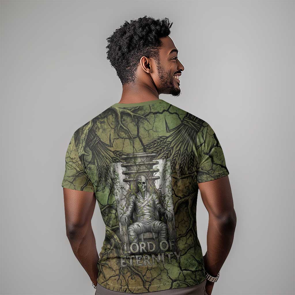 Osiris T shirt Lord of Eternity Egyptian God Throne Mummy Staffs Ancient