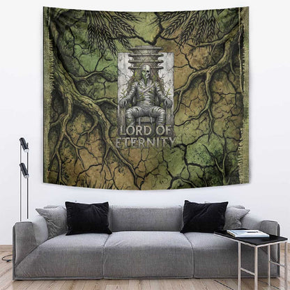 Osiris Tapestry Lord of Eternity Egyptian God Throne Mummy Staffs Ancient
