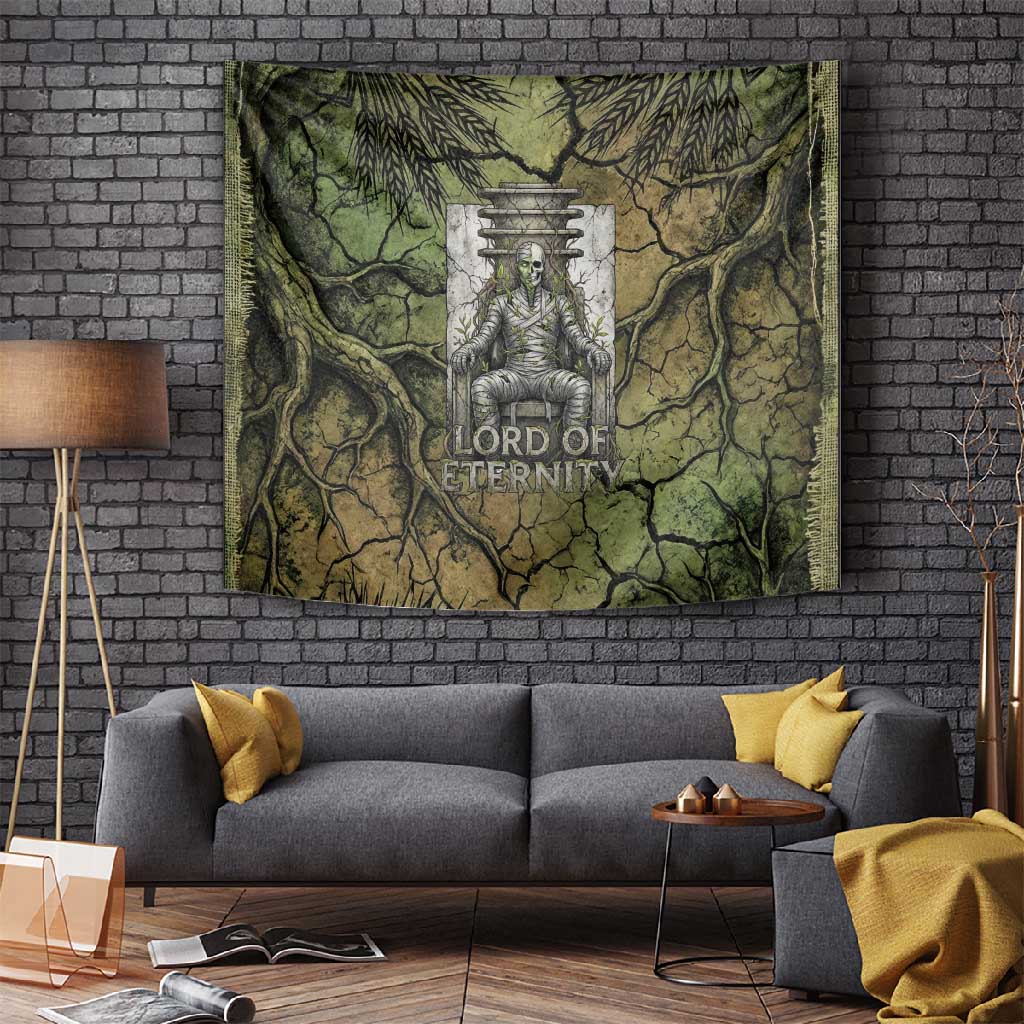 Osiris Tapestry Lord of Eternity Egyptian God Throne Mummy Staffs Ancient