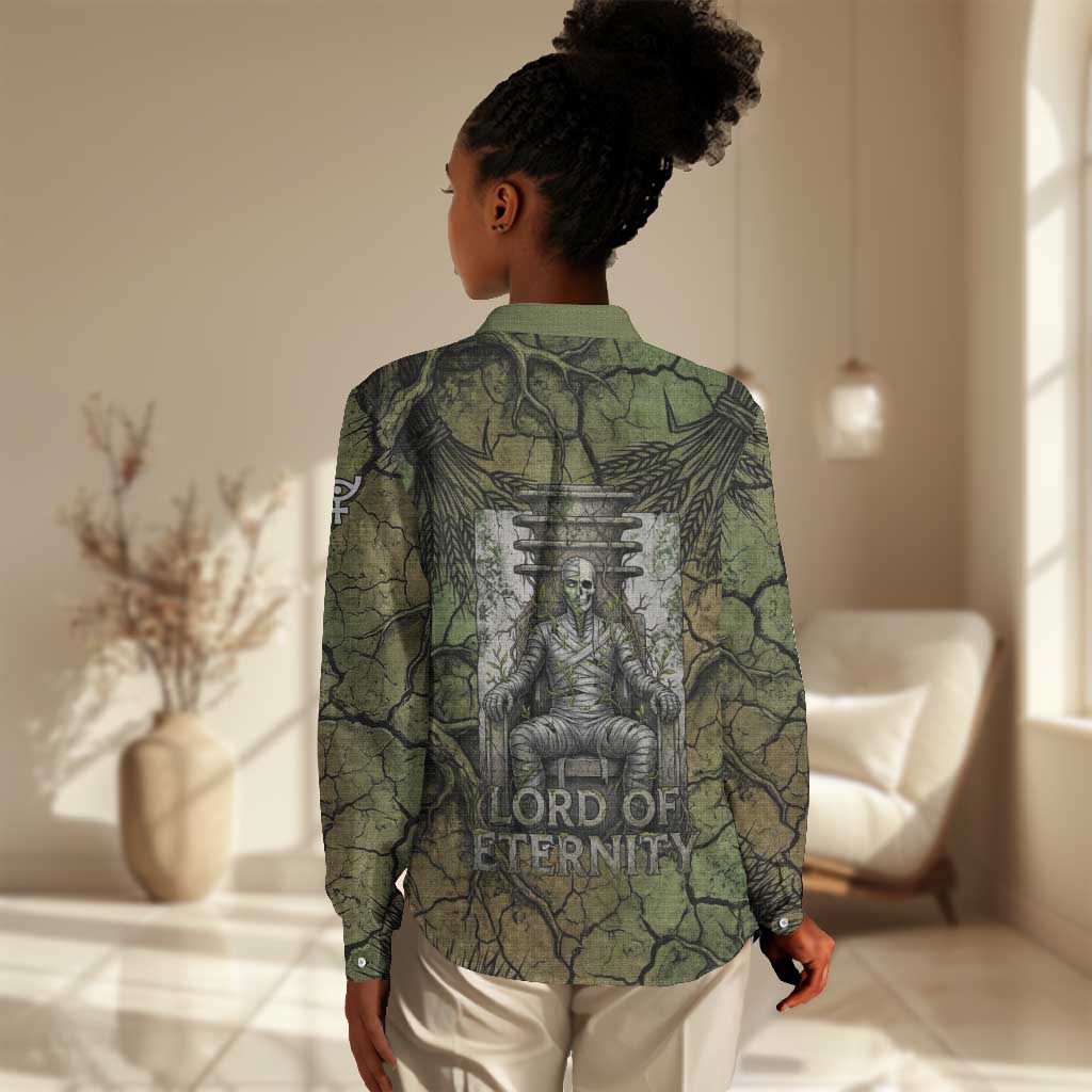 Osiris Women Casual Shirt Lord of Eternity Egyptian God Throne Mummy Staffs Ancient